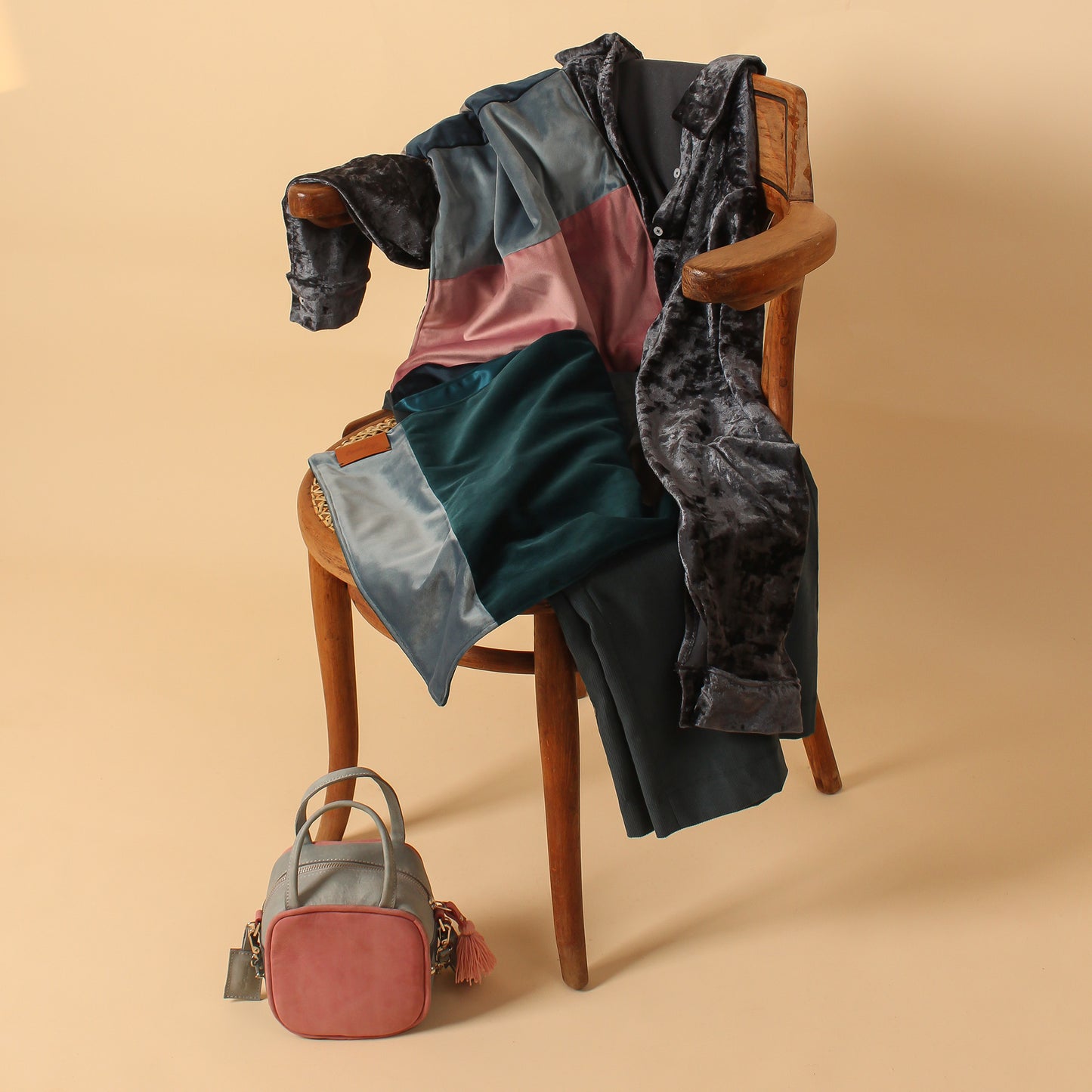 Velvet Scarf, Shades of Blue - LABOGA