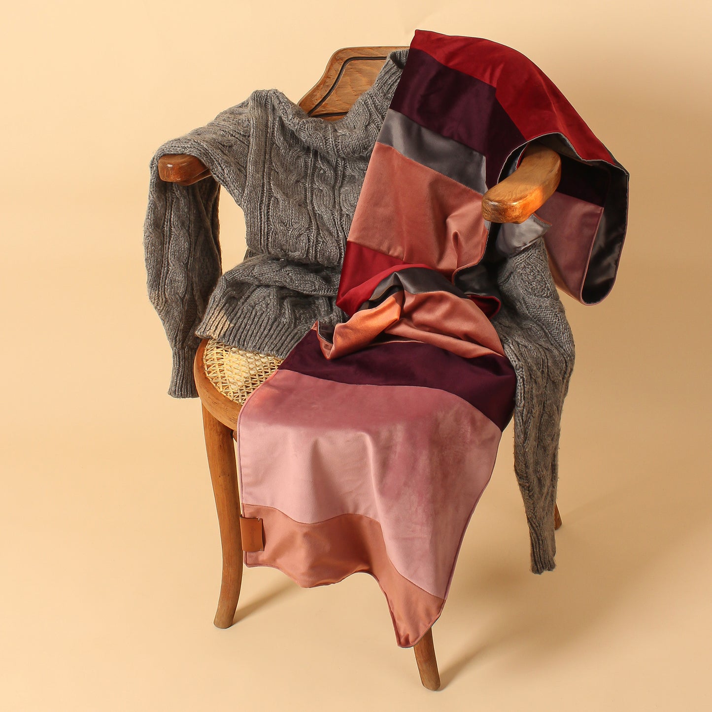Velvet Scarf, Shades of Rose - LABOGA