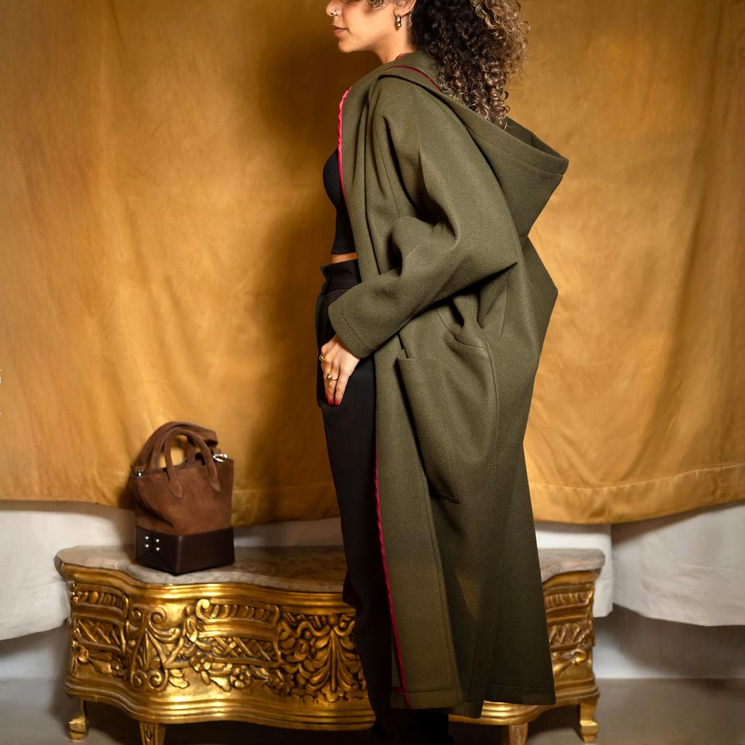 Wool Coat - Olive - LABOGA