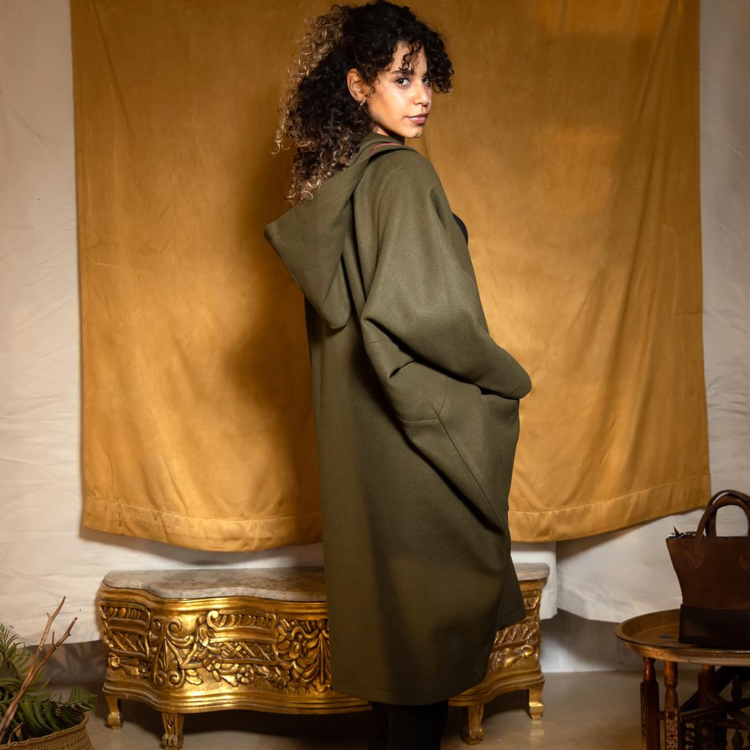 Wool Coat - Olive - LABOGA