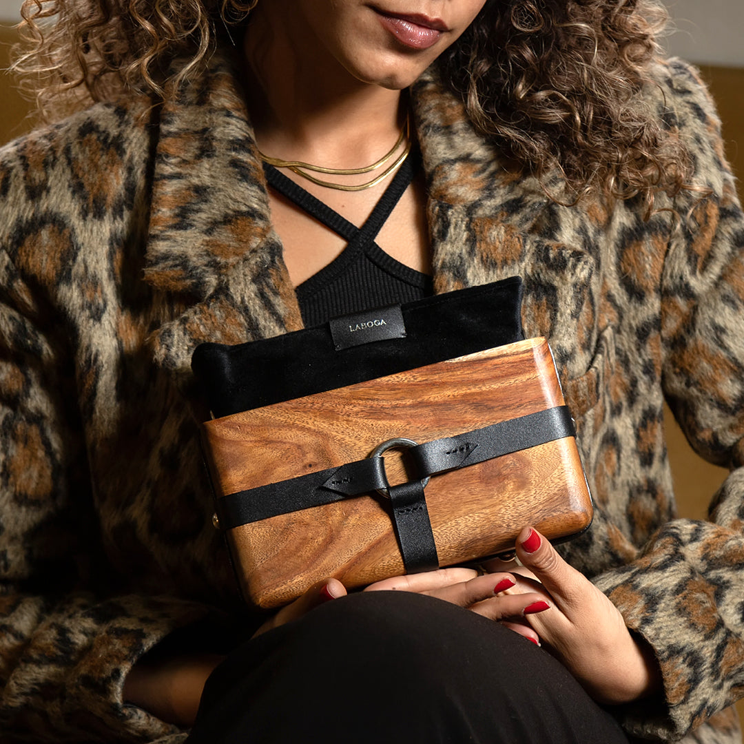 Yousra Wood Box - Black - LABOGA