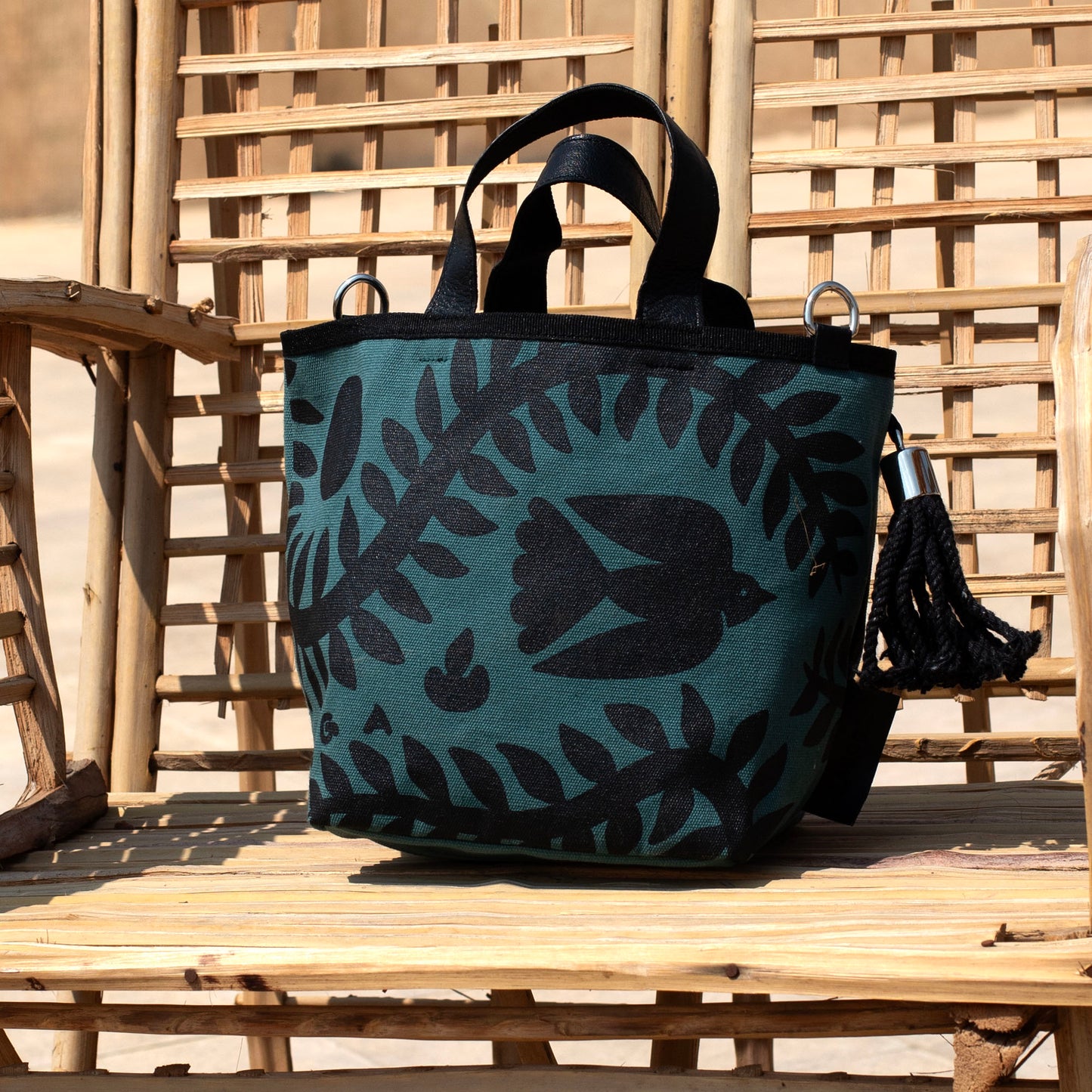 Mini Nomad, Black on Teal