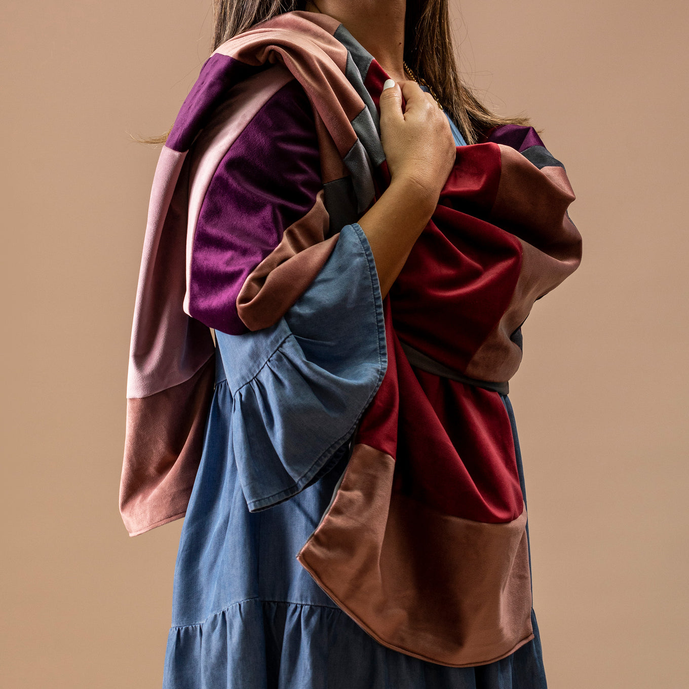 Velvet Scarf, Shades of Rose - LABOGA