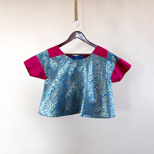 Lola Top - Turquoise, Gold, and Fuchsia