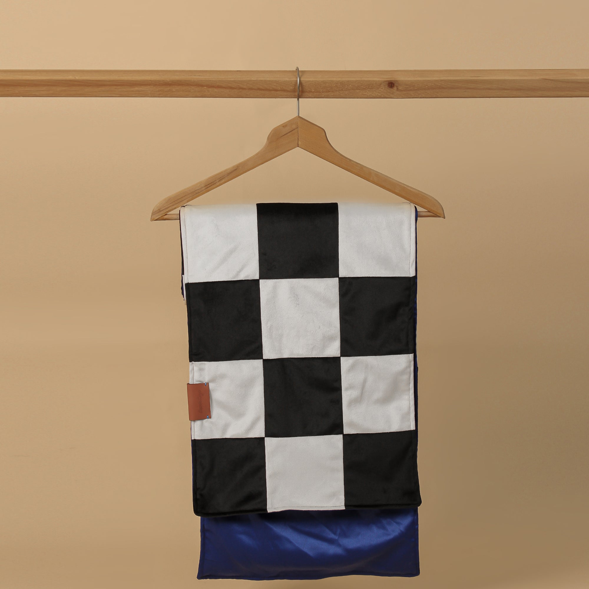 Checkered Velvet Scarf