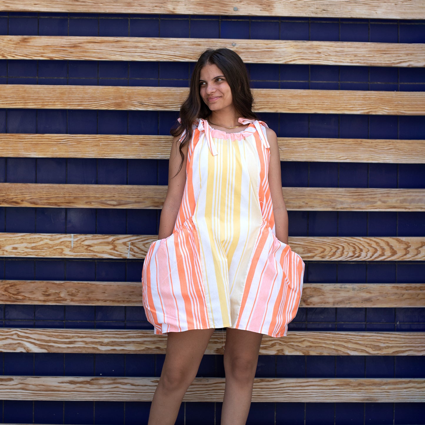 Laya Dress, Orange and Yellow
