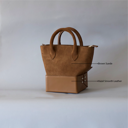 Mini Boxi - Hazel Suede on Hazel Leather