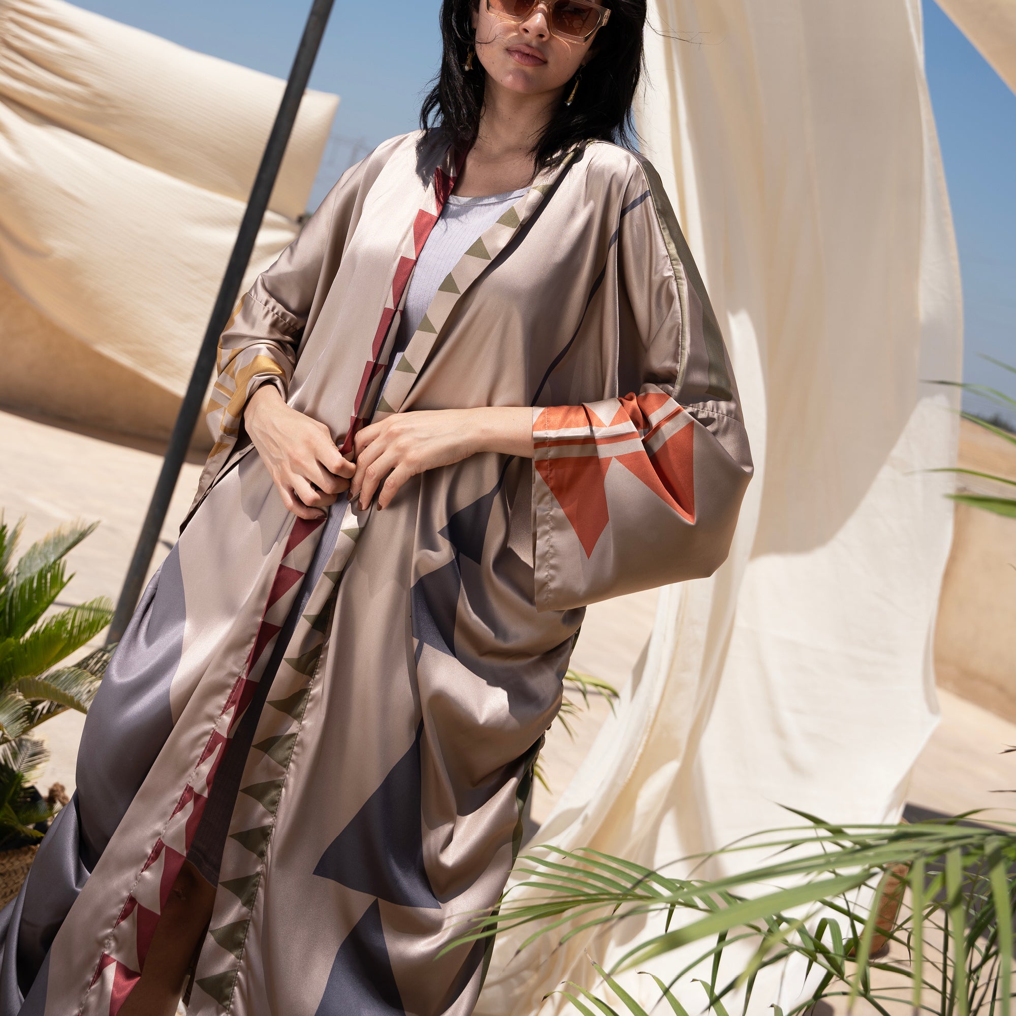 Peri Kimono, Multi on Beige - LABOGA