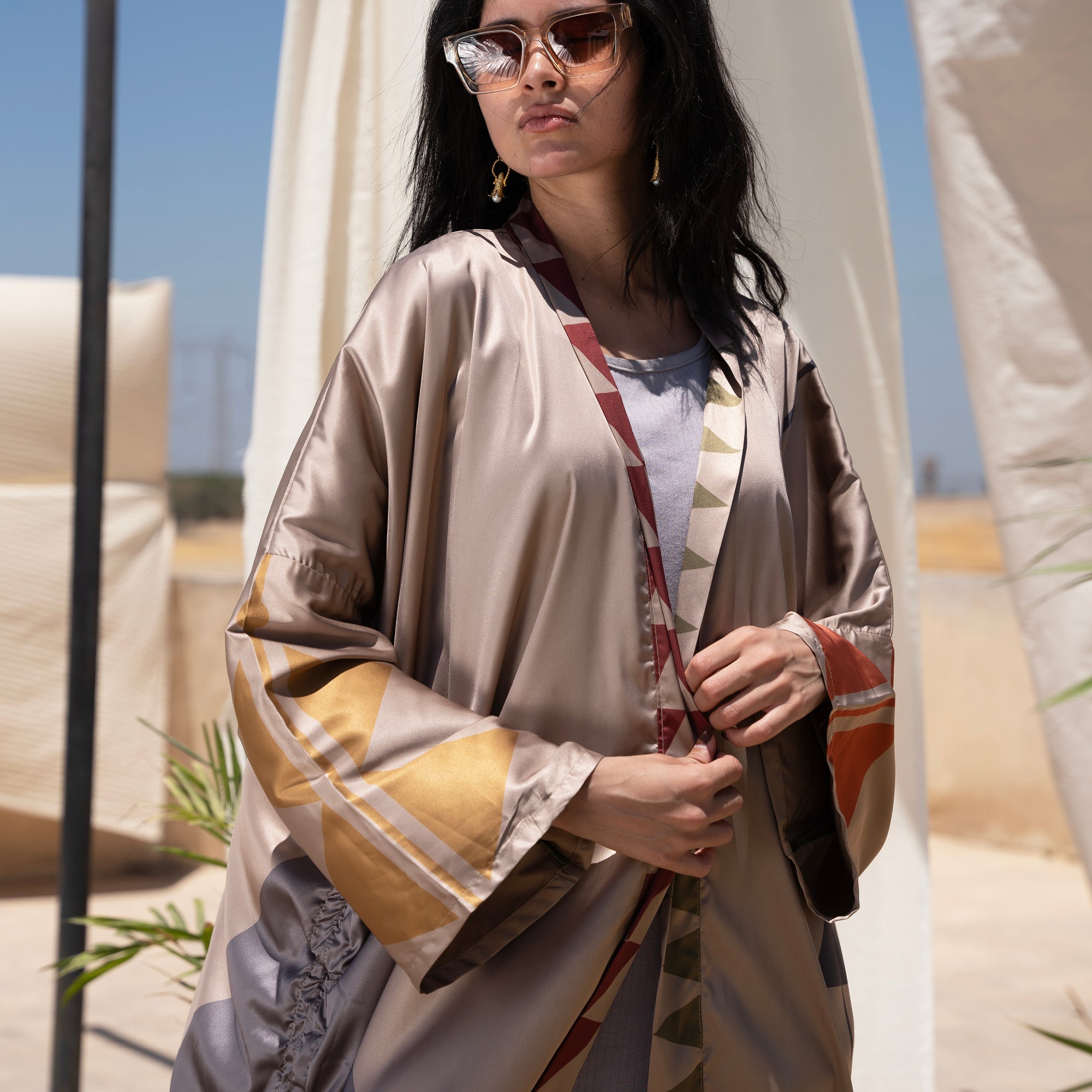 Peri Kimono, Multi on Beige - LABOGA