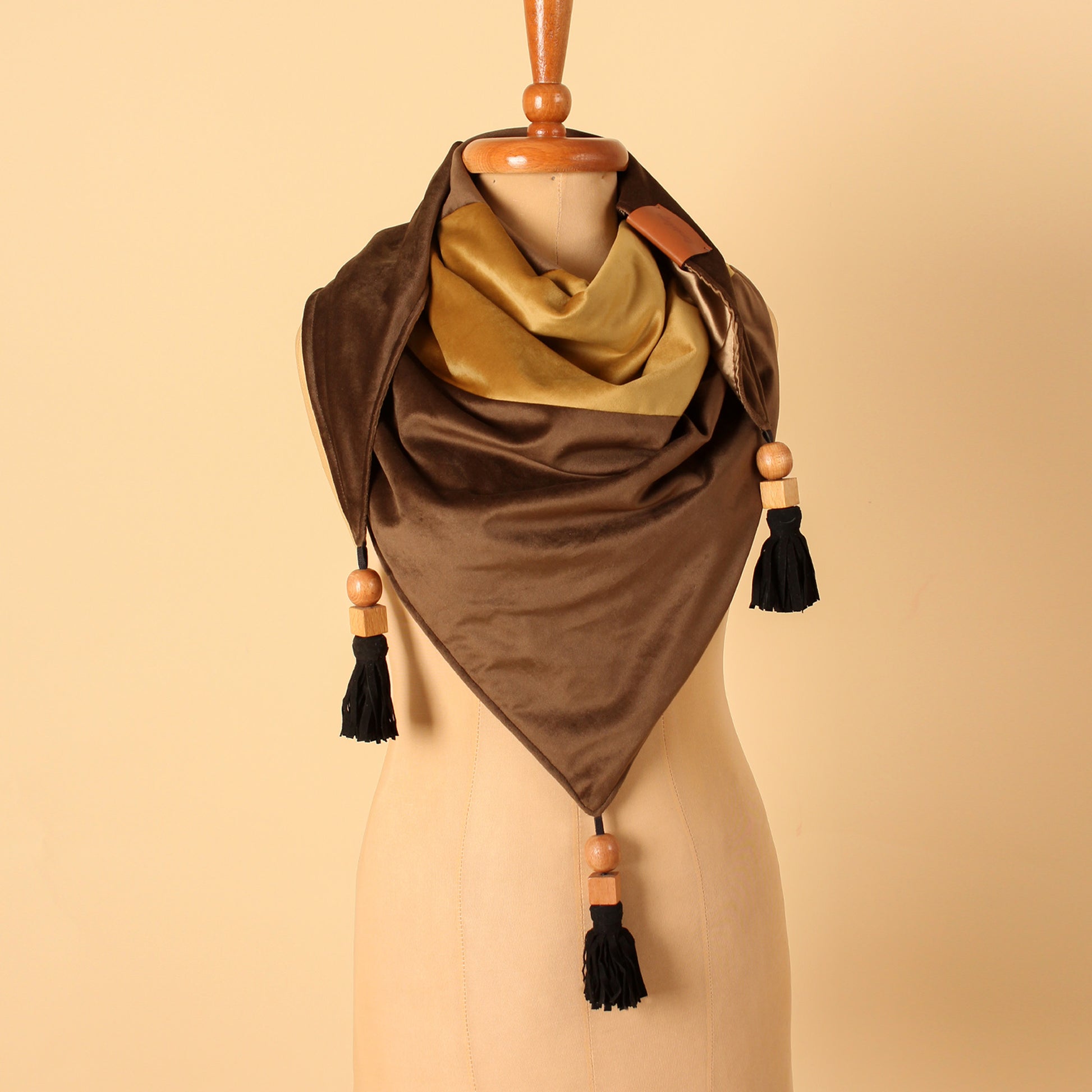 Velvet Shawl, Olive Gold - LABOGA