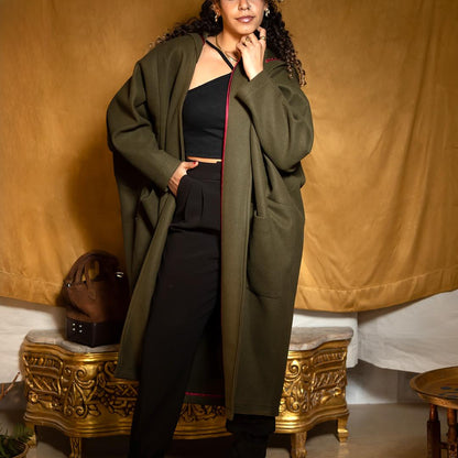 Wool Coat - Olive - LABOGA