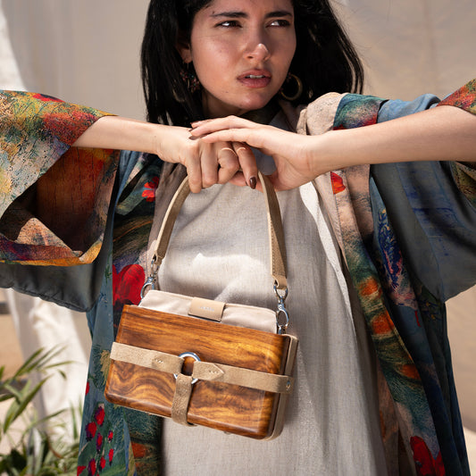 Yousra Wood Box - Beige - LABOGA