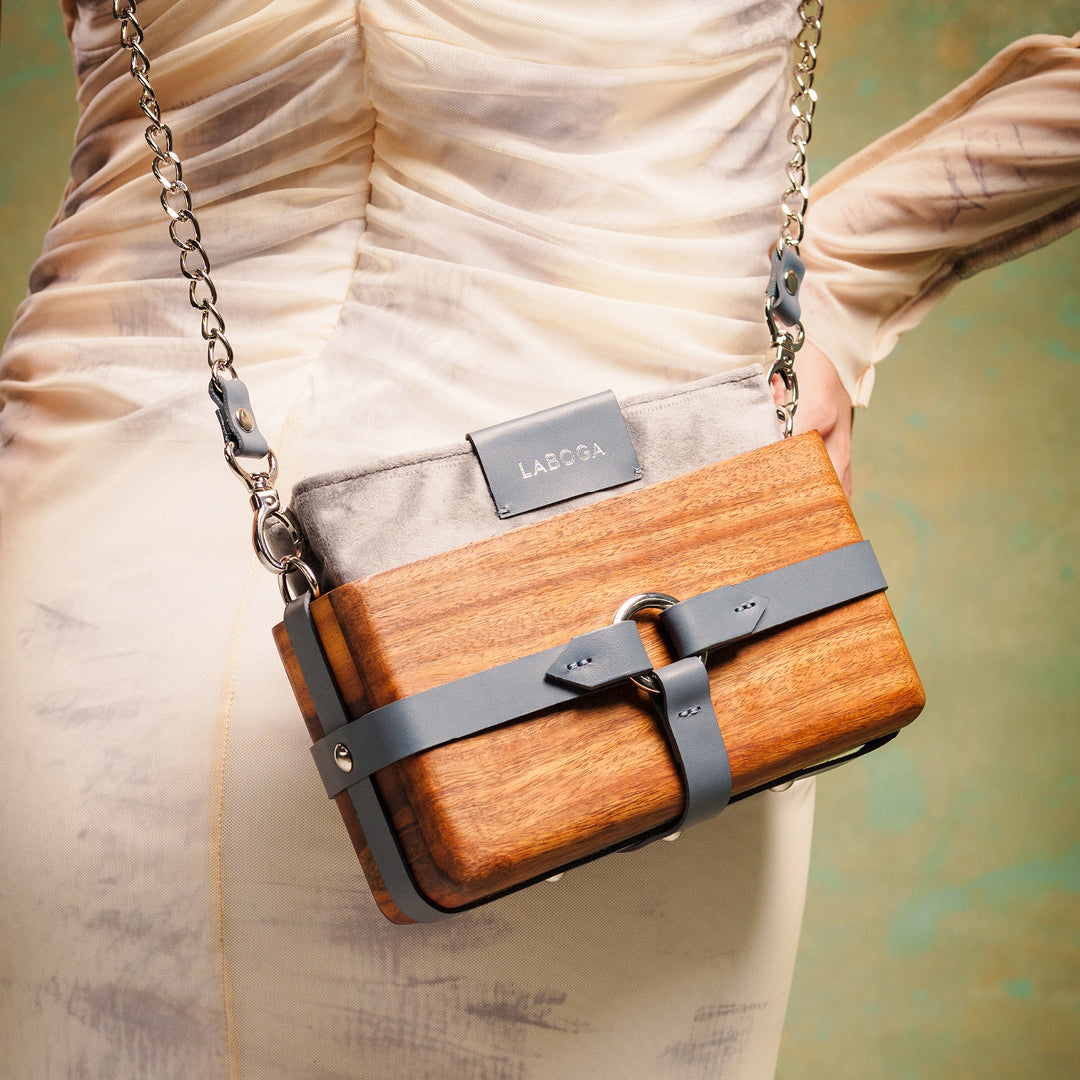 Yousra Wood Box - Gray - LABOGA
