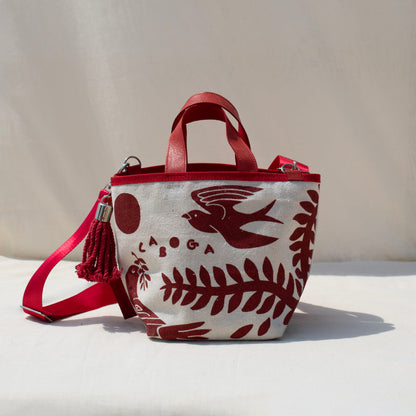 Mini Nomad, Red on Beige