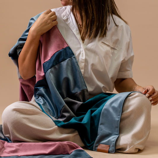Velvet Scarf, Shades of Blue - LABOGA