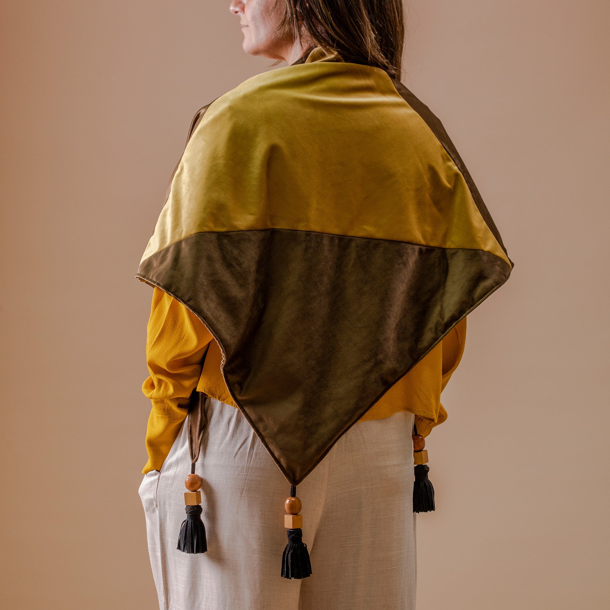 Velvet Shawl, Olive Gold - LABOGA
