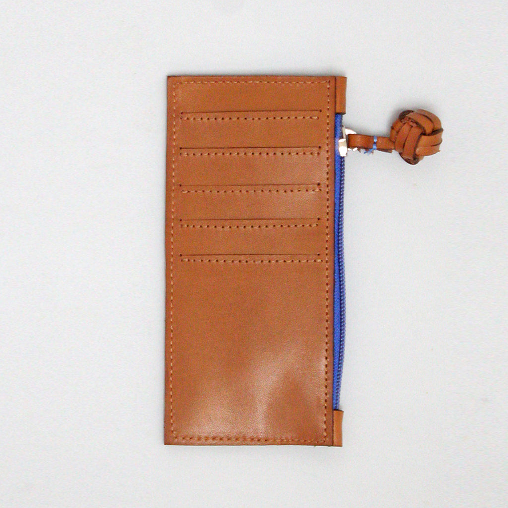 Long Cardholder, Camel and Blue