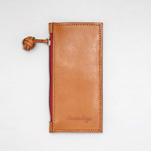 Long Cardholder, Camel and Red