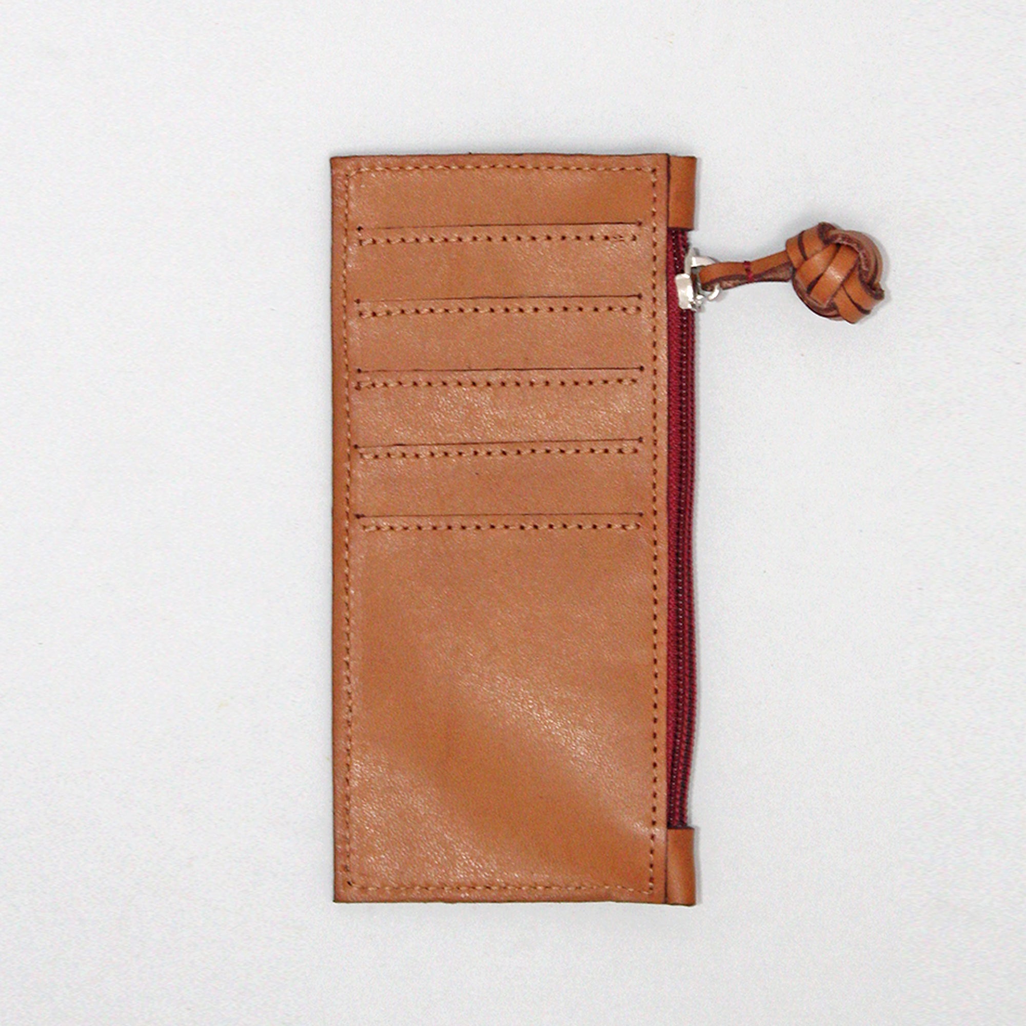 Long Cardholder, Camel and Red